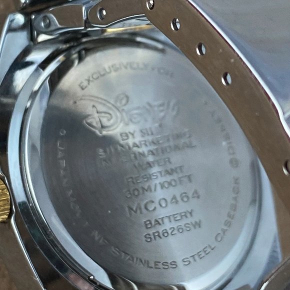 Vintage Mickey Mouse Rare Moon Phase 2 Tone Watch - Picture 4 of 6